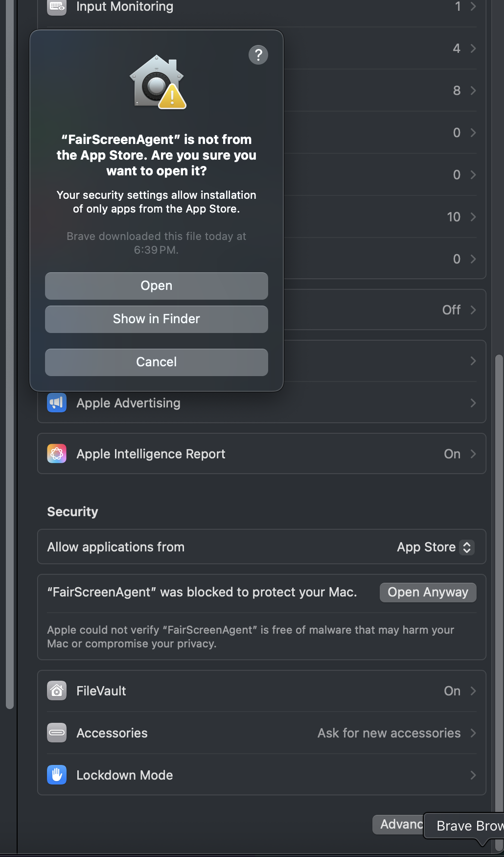 Confirm Open after Open Anyway