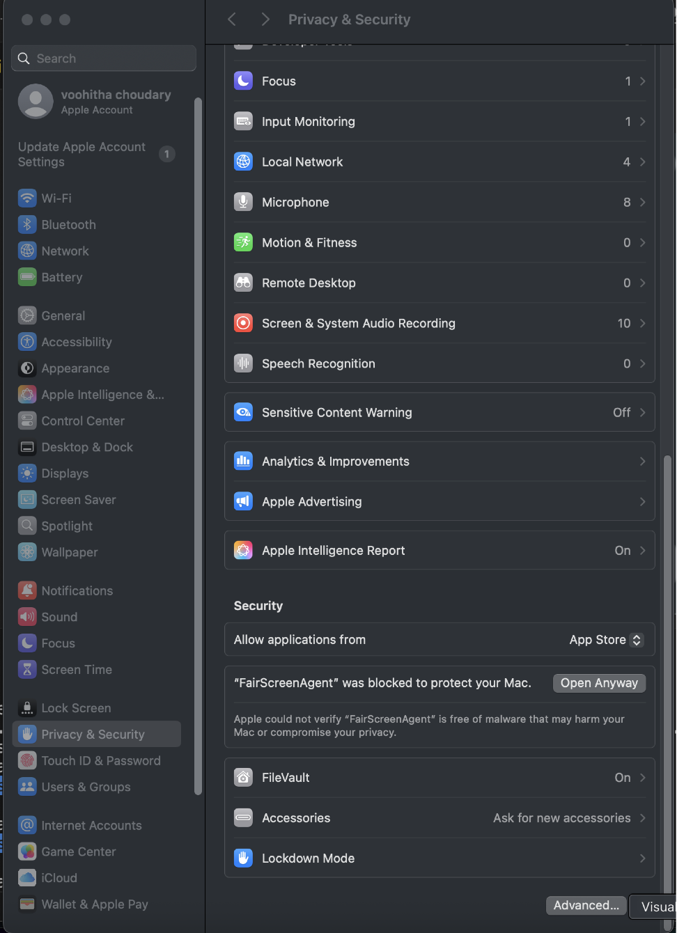 Privacy & Security Open Anyway