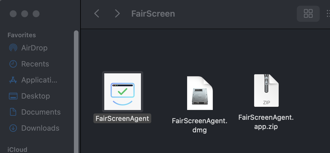 Unzip FairScreenAgent.app.zip